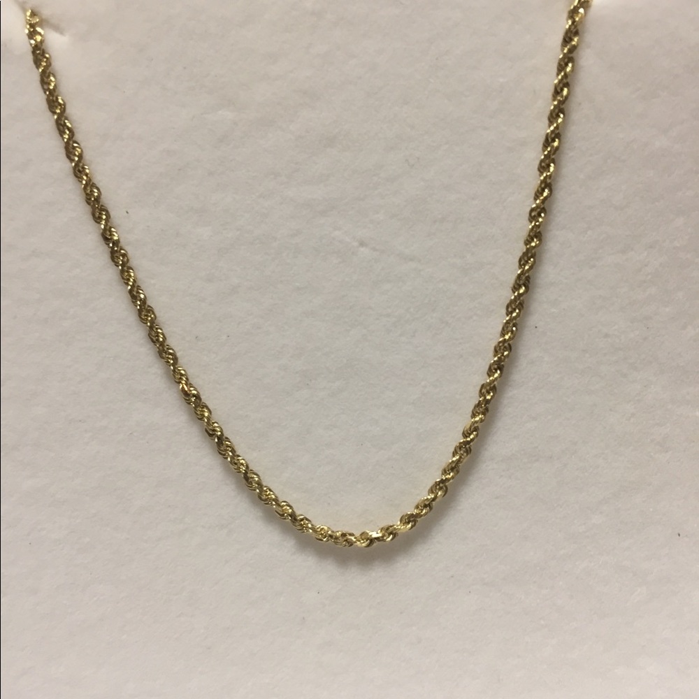 14k dia cut rope chain yellow gold 18 inches